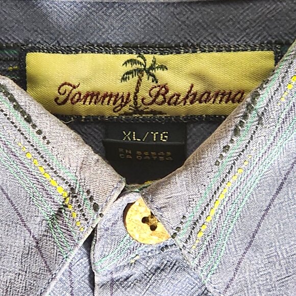 Tommy Bahama Mens Silk Plum w/Stripes Short Sleeve Button Up XL - Picture 3 of 7